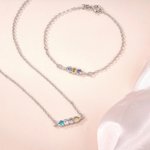 Personalized Peas Pod 2-6 Birthstones Necklace Bracelet Dainty Family Jewellery Birthday Mother's Day Gift for Mother Grandmother