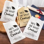 Personalized Sweet Smart Cookie Food-Grade Paper Treat Bags with Name Set of 20 Graduation Party Favors Gift for Class of 2026 Graduates