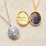 Personalized Star Angel Wings Photo Necklace with Engraved Text Dainty Jewellery Valentine's Day Birthday Anniversary Gift for Women