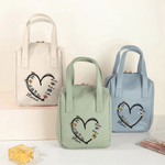 Personalised Heart Shaped Birth Flower PU Leather Makeup Bag with 1-6 Names Daily Use Birthday Gift for Friends Besties