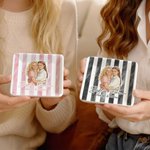 Personalisierte Aquarell-Stil Besties Foto gestreiften keramischen Schmuck Schüssel mit Titel und Text täglichen Gebrauch Geburtstag Geschenk für Freunde Frauen