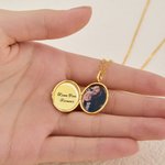 Personalized Star Angel Wings Photo Necklace with Engraved Text Dainty Jewellery Valentine's Day Birthday Anniversary Gift for Women