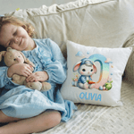 Spersonalizowana poszewka na poduszkę z imieniem i inicjałem Cute Bunny Cloud Home Decor Easter Party Gift for Kids