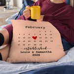 Gepersonaliseerde huwelijksdatum kussenhoes met naam van het paar Valentijnsdag verjaardagscadeau voor echtpaar
