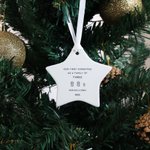 Personalised Our First Christmas as a Family Star Shaped Ceramic Ornament with Name and Year Christmas Tree Decor Gift for Family New Parents