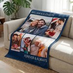 Couverture Douce Personnalisée avec 5 Photos de Collage et Noms Cadeau de Souvenir St-Valentin Anniversaire pour Couple Famille