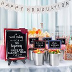 Personalised School Colours Snack Dessert Buffet Labels Set of 16 with Sweets Bar Table Sign and Bucket Graduation Party Decoration Favors