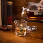 Personalisierte Golf Cartoon Charakter Whiskey Dekanter Gläser mit eingraviertem Namen Vatertag Geburtstag Geschenk für Golfspieler Whiskey-Liebhaber