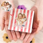 Personalisierte Aquarell-Stil Besties Foto gestreiften keramischen Schmuck Schüssel mit Titel und Text täglichen Gebrauch Geburtstag Geschenk für Freunde Frauen