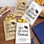 Personalized Sweet Smart Cookie Food-Grade Paper Treat Bags with Name Set of 20 Graduation Party Favors Gift for Class of 2026 Graduates