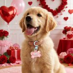Personalised Lip Love Paw Print Acrylic Bone-Shaped Pet ID Tag with Name and Phone Number Daily Use Birthday Adoption Day Gift for Pet Lover Dog Owner