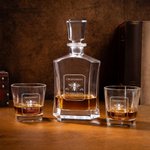 Juego de 4 Copas y Decantador de Tequila Personalizado con Insignia Vintage y Diseño de Abeja con Nombre y Año Grabados Regalo de Cumpleaños y Aniversario para Hombres Amantes del Tequila