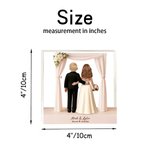 Personalised 3D Cartoon Bride and Groom Acrylic Plaque with Name and Text Wedding Anniversary Valentine's Day Gift for Newlyweds Couples