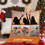 Couverture douce personnalisée avec collage de 6 à 9 photos et texte - Cadeau anniversaire rencontre pour ami famille couple