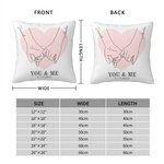 Personalisierte Sie & Me Holding Hands Line Art Kissen werfen Kissenabdeckung Valentinstag Jahrestag Geschenk für Ehepaar