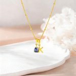 Personalizada 3D Burbuja Inicial Collar con Lágrima Birthstone Dainty Jewelry Birthday Valentine's Day Anniversary Gift for Women