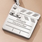 Personalized Film Clapperboard Necklace with Text Dainty Jewellery Birthday Anniversary Gift for Movie Lover Actor Actress