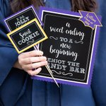 Personalised School Colours Snack Dessert Buffet Labels Set of 16 with Sweets Bar Table Sign and Bucket Graduation Party Decoration Favors