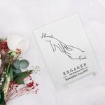 Henkilökohtainen Wearing Ring Line Art Akryyli Plaque Home Decoration Ystävänpäivä kihlautuminen lahja pariskunnalle