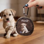 Personalized Oil Painting Style Pet Portrait Photo PU Leather Coin Purse with Hook Portable Accessory Daily Use Birthday Gift for Pet Lovers