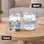 Personalized Couple I Love You Forever Yours Seaside Seagull Wine Tumbler Anniversary 12oz
