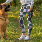 Henkilökohtaiset 1-4 lemmikkikuvat tassun tulostus Checkerboard Stretch Leggings joogahousut nimillä Päivittäiset urheilutarvikkeet Syntymäpäivälahja lemmikkieläinten ystäville omistajille
