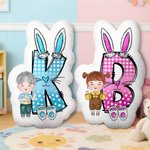 Personalized Cute Cartoon Kid Character Initial Shaped Throw Pillow Home Decor Birthday Gift for Boys Girls