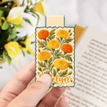 Personalized Retro Birth Flower Magnetic Bookmark Clip with Name School Supplies Daily Use Reading Club Birthday Gift for Book Lovers