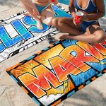 Personalizzato Cool Comic Style Lightning Cloud Quick Dry Oversized Beach Towel con nome Beach Party Birthday Gift for Family Friends (Regalo di compleanno per la famiglia e gli amici)