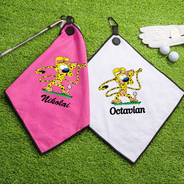 Asciugamano da golf in cialda con nome magnetico e clip per appenderlo Regalo di compleanno per il giocatore di golf