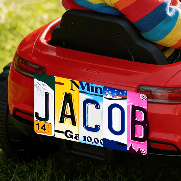 Personalized Multicolor Car License Plate with Number and Letter Car Accessory Daily Use Birthday Gift for Men