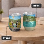 Personalised Couple You and Me Enjoy Forest Landscape Love Forever Wine Tumbler Valentine's Day Suitable for Hot and Cold Liquids