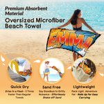 Personalizzato Cool Comic Style Lightning Cloud Quick Dry Oversized Beach Towel con nome Beach Party Birthday Gift for Family Friends (Regalo di compleanno per la famiglia e gli amici)