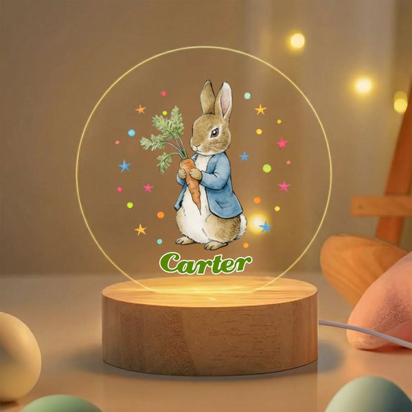 Personalized Multi-Pattern Acrylic Easter LED Night Light with Name Daily Use Easter Gift for Boys Girls