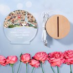 Luce notturna a LED con base in legno personalizzata con nome, indirizzo e data - Regalo di San Valentino per coppie