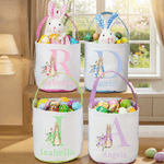 Cesta de Pascua personalizada con el nombre Peter Rabbit Initial Easter Egg Hunt Easter Party Favors Gift for Kids