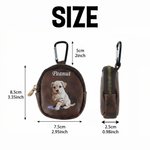 Personalized Oil Painting Style Pet Portrait Photo PU Leather Coin Purse with Hook Portable Accessory Daily Use Birthday Gift for Pet Lovers