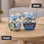 Personligt par Man och fru Resa Snöberg Vin Tumbler Jubileum med Isoleringseffekt
