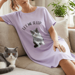 Personlig mångfärgad husdjursfoto mjuk kortärmad sovtröja nattskjorta med text daglig användning födelsedagspresent för mormor mamma kvinna husdjursälskare