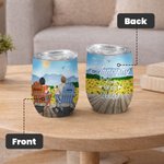 Personalized  Couple Love Each Other Drink Together Watch Sunflower  Wine Tumbler Anniversary with Insulation Effect