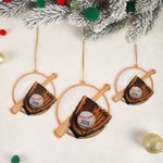 Personalised Baseball Gloves Bat Round Wooden Hanging Ornament with Name and Year Home Decor Christmas Gift for Teen Athletes Coaches Baseball Fans