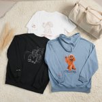 Personalized Colourful Embroidered Pet Photo T-shirt Sweatshirt Hoodie with 1-2 Names Pet Party Birthday Gift for Pet Lovers Owners