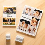Personalised 1-5 Photos Stand Building Brick Puzzles with Text Room Decor Birthday Anniversary Gift for Couple Friend Family