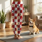 Henkilökohtaiset 1-4 lemmikkikuvat tassun tulostus Checkerboard Stretch Leggings joogahousut nimillä Päivittäiset urheilutarvikkeet Syntymäpäivälahja lemmikkieläinten ystäville omistajille