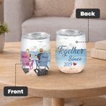Personalised Couple Together Love Forever Seaside Wine Tumbler Anniversary Suitable for Hot and Cold Liquids
