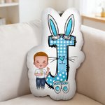 Personalized Cute Cartoon Kid Character Initial Shaped Throw Pillow Home Decor Birthday Gift for Boys Girls