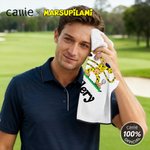 Personlig langhalet leopard Marsupilami magnetisk navn vaffel golfhåndkle med hengende klips bursdagsgave til golfspiller | Callie × Marsupilami®