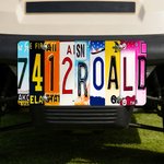 Placa de matrícula personalizada multicolor con número y letra Accesorio para coche Uso diario Regalo de cumpleaños para hombre