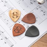 Personalized Wooden Magnetic Guitar Picks Storage Box Set with Engraved Name or Monogram Birthday Gift for Musician Guitar Player