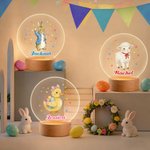 Personalized Multi-Pattern Acrylic Easter LED Night Light with Name Daily Use Easter Gift for Boys Girls